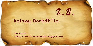 Koltay Borbála névjegykártya