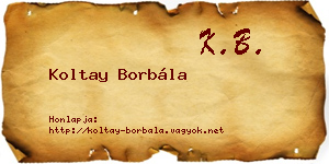 Koltay Borbála névjegykártya